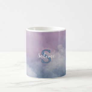 Pastellwolken-Vorname Monogramm Kaffeetasse