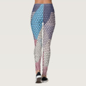 Pastellwürfel und Hexagonmuster im Hintergrund Leggings (Rückseite)