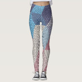 Pastellwürfel und Hexagonmuster im Hintergrund Leggings (Vorderseite)