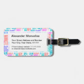 Pastellyoga-Wort-Wolken-elegantes Muster Gepäckanhänger (Vorderseite horizontal)