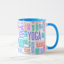 Pastellyoga-Wort-Wolken-elegantes Muster