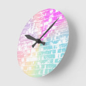 Pastellziegelsteine Runde Wanduhr (Winkel)