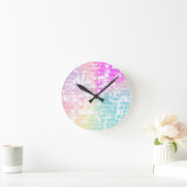 Pastellziegelsteine Runde Wanduhr (Zuhause)