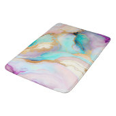 Pastelmarmorfarbe abstrakter Glitzer Kunst Badematte (Schrägansicht)