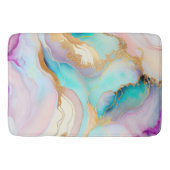 Pastelmarmorfarbe abstrakter Glitzer Kunst Badematte (Vorderseite)