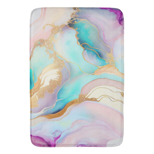 Pastelmarmorfarbe abstrakter Glitzer Kunst Badematte (Vorderseite Vertikal)