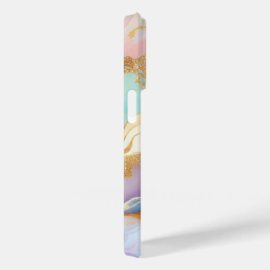 Pastelmarmorfarbe abstrakter Glitzer Kunst Case-Mate iPhone Hülle (Rückseite / Rechts)