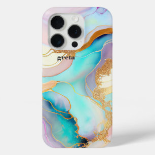 Pastelmarmorfarbe abstrakter Glitzer Kunst Case-Mate iPhone Hülle