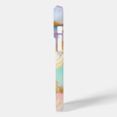 Pastelmarmorfarbe abstrakter Glitzer Kunst Case-Mate iPhone Hülle (Rückseite / Links)