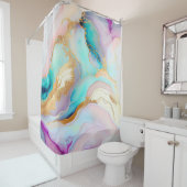 Pastelmarmorfarbe abstrakter Glitzer Kunst Duschvorhang (Beispiel)