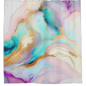 Pastelmarmorfarbe abstrakter Glitzer Kunst Duschvorhang (Vorderseite)