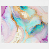 Pastelmarmorfarbe abstrakter Glitzer Kunst Fleecedecke (Vorderseite (Horizontal))