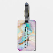 Pastelmarmorfarbe abstrakter Glitzer Kunst Gepäckanhänger (Rückseite vertikal)