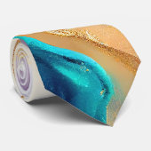 Pastelmarmorfarbe abstrakter Glitzer Kunst Krawatte (Gerollt)