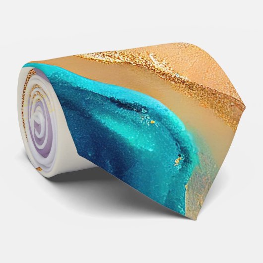 Pastelmarmorfarbe abstrakter Glitzer Kunst Krawatte (Gerollt)