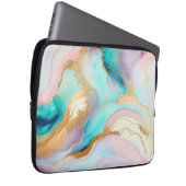 Pastelmarmorfarbe abstrakter Glitzer Kunst Laptopschutzhülle (Vorne Rechts)