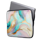 Pastelmarmorfarbe abstrakter Glitzer Kunst Laptopschutzhülle (Vorderseite Links)