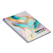 Pastelmarmorfarbe abstrakter Glitzer Kunst Notizblock (Rechte Seite)