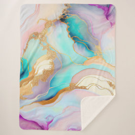 Pastelmarmorfarbe abstrakter Glitzer Kunst Sherpadecke