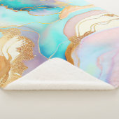 Pastelmarmorfarbe abstrakter Glitzer Kunst Sherpadecke (3/4)