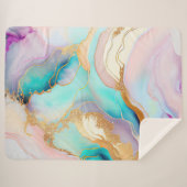 Pastelmarmorfarbe abstrakter Glitzer Kunst Sherpadecke (Vorderseite (Horizontal))