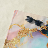Pastelmarmorfarbe abstrakter Glitzer Kunst Strandtuch (Beispiel)