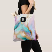 Pastelmarmorfarbe abstrakter Glitzer Kunst Tasche (Von Nahem)