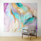 Pastelmarmorfarbe abstrakter Glitzer Kunst Wandteppich (Beispiel (Horizontal))