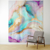 Pastelmarmorfarbe abstrakter Glitzer Kunst Wandteppich (Beispiel)