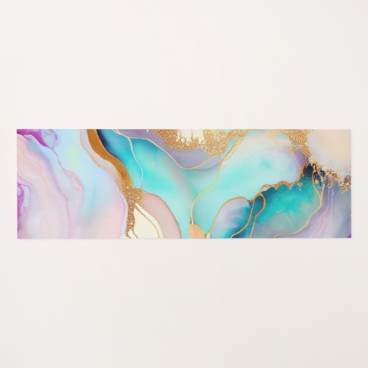 Pastelmarmorfarbe abstrakter Glitzer Kunst Yogamatte (Rückseite (Horizontal))
