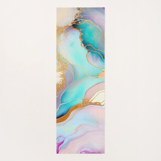 Pastelmarmorfarbe abstrakter Glitzer Kunst Yogamatte (Rückseite)