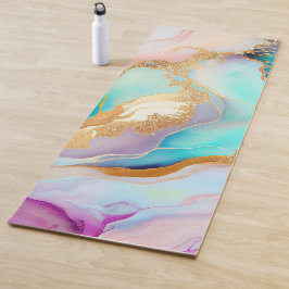 Pastelmarmorfarbe abstrakter Glitzer Kunst Yogamatte