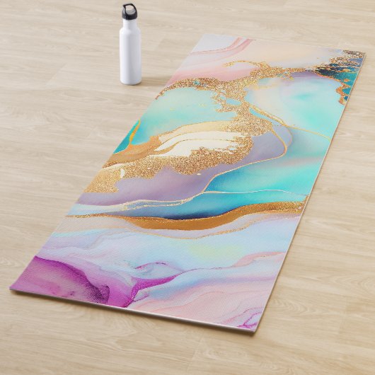 Pastelmarmorfarbe abstrakter Glitzer Kunst Yogamatte (Beispiel)