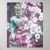 *~* Pastelmediation Zen Buddha Meditat Blume Poster (Vorne)