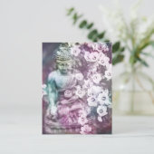 *~* Pastelmediation Zen Buddha Meditat Blume Postkarte (Stehend Vorderseite)