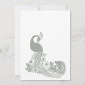 Pastelminze, weißer Pfauenchic Save the Date Einladung (Rückseite)