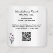 *~* Pastelmoon QR-Code Mandala Foil Blume Quadratische Visitenkarte (Rückseite)
