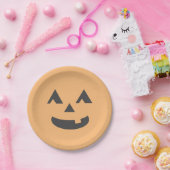 Pastelorange Jack-o-Laterne-Halloween-Party Pappteller (Party)