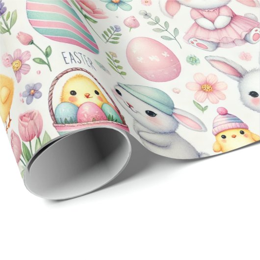 Pastelosterverpackungspapier - Niedliche Bunnies, Geschenkpapier (Rolleneckpunkt)