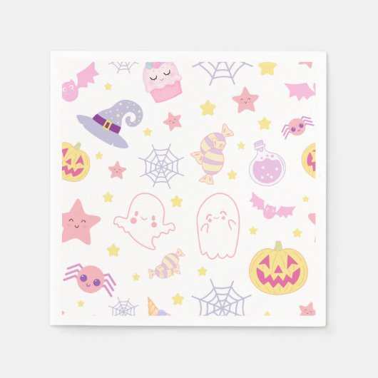Pasteloween Niedlich Halloween Paper Serviette (Vorderseite)