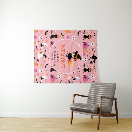 Pasteloween Pattern Halloween-Party Willkommen Wandteppich (Beispiel (Horizontal))