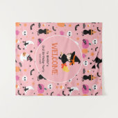 Pasteloween Pattern Halloween-Party Willkommen Wandteppich (Vorderseite (Horizontal))