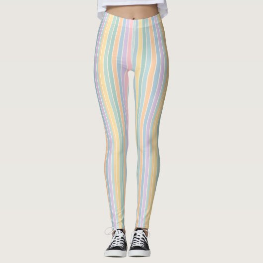 Pastelparade - Muster des weichen Regenbogens Leggings (Vorderseite)
