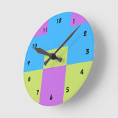 Pastelrino Moderner Farbblock Runde Wanduhr (Winkel)