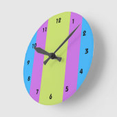 Pastelrino Moderner Farbblock Runde Wanduhr (Winkel)