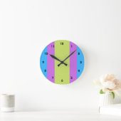 Pastelrino Moderner Farbblock Runde Wanduhr (Zuhause)