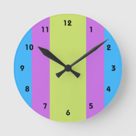 Pastelrino Moderner Farbblock Runde Wanduhr