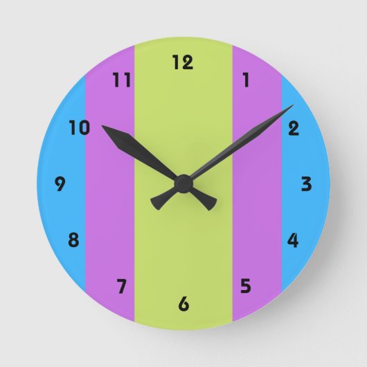 Pastelrino Moderner Farbblock Runde Wanduhr (Vorderseite)