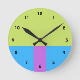 Pastelrino Moderner Farbblock Runde Wanduhr