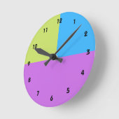 Pastelrino Moderner Farbblock Runde Wanduhr (Winkel)